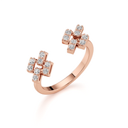 Geometric Open Diamond Ring in White Gold – Minimal Modern Statement | JewelVerra