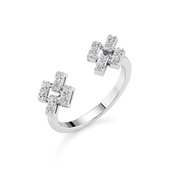 Geometric Open Diamond Ring in White Gold – Minimal Modern Statement | JewelVerra