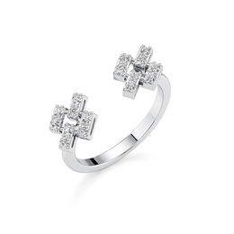 Geometric Open Diamond Ring in White Gold – Minimal Modern Statement | JewelVerra