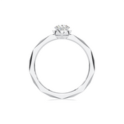 White Gold Solitaire Ring for Women – Faceted Band Design with Lab-Grown Diamond | JewelVerra