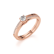 White Gold Solitaire Engagement Ring – Modern Pavé Band | JewelVerra