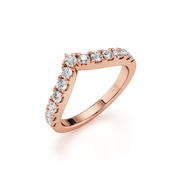 White Gold V-Shape Diamond Ring – Sleek Chevron Band | Elegant & Stackable Design | JewelVerra