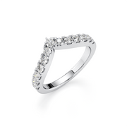 White Gold V-Shape Diamond Ring – Sleek Chevron Band | Elegant & Stackable Design | JewelVerra