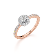 White Gold Halo Engagement Ring – Classic Round Lab Diamond | JewelVerra