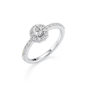 White Gold Halo Engagement Ring – Classic Round Lab Diamond | JewelVerra
