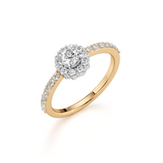White Gold Halo Engagement Ring – Classic Round Lab Diamond | JewelVerra