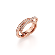 White Gold Interlocking Diamond Ring – Multi-Band Crossover Style | Elegant Designer Look | JewelVerra