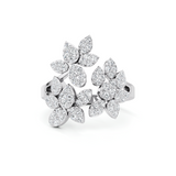 Gold Diamond Flower Ring | Floral Design with Sparkling Diamonds | JewelVerra