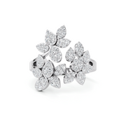 Gold Diamond Flower Ring | Floral Design with Sparkling Diamonds | JewelVerra