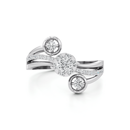 White Gold Floral Diamond Ring – Modern Cluster Design | JewelVerra