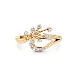 Gold Diamond Ring | Elegant Burst Design | JewelVerra