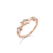 Rose Gold Diamond Ring | Elegant Branch Design | JewelVerra