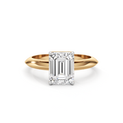 Emerald Cut Diamond Gold Ring | Classic Gold Engagement Ring | JewelVerra