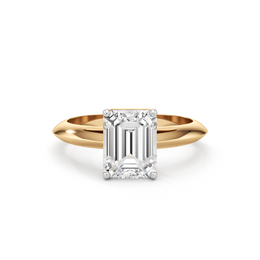 Emerald Cut Diamond Gold Ring | Classic Gold Engagement Ring | JewelVerra