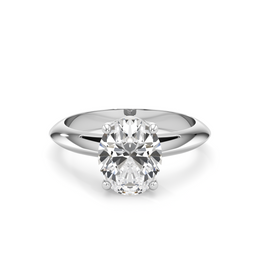Oval Cut Solitaire Diamond Ring in White Gold – Classic Engagement Ring | JewelVerra