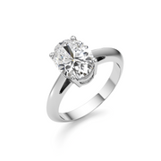 Oval Cut Solitaire Diamond Ring in White Gold – Classic Engagement Ring | JewelVerra