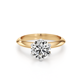 Solitaire Diamond Ring for Women – Classic Yellow Gold Engagement Ring – Round Lab-Grown Diamond | JewelVerra