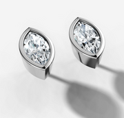 Bezel Set Marquise Diamond Stud Earrings