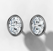 Oval Diamond Stud Earrings | Jewelverra