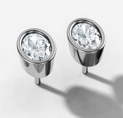 Oval Diamond Stud Earrings | Jewelverra
