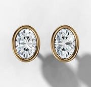 Oval Diamond Stud Earrings | Jewelverra