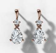 Pear Drop Diamond Stud Earrings