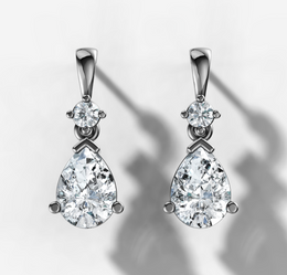Pear Drop Diamond Stud Earrings