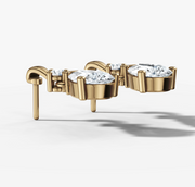 Pear Drop Diamond Stud Earrings