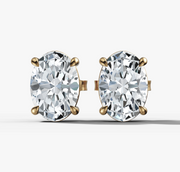 Oval Diamond Stud Earrings | Jewelverra
