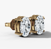 Oval Diamond Stud Earrings | Jewelverra