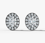Oval Halo Stud Earrings | Jewelverra
