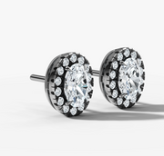 Oval Halo Stud Earrings | Jewelverra
