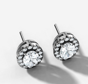 Oval Halo Stud Earrings | Jewelverra