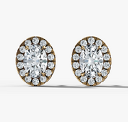 Oval Halo Stud Earrings | Jewelverra
