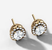 Oval Halo Stud Earrings | Jewelverra