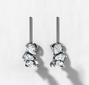 Fancy Pear Diamond Hooped Studs | Jewelverra
