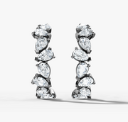 Fancy Pear Diamond Hooped Studs | Jewelverra