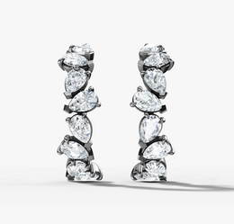 Fancy Pear Cut Diamond Set Hooped Studs