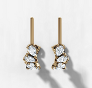 Fancy Pear Diamond Hooped Studs | Jewelverra