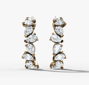 Fancy Pear Diamond Hooped Studs | Jewelverra
