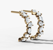 Fancy Pear Diamond Hooped Studs | Jewelverra