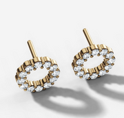 Circle Diamond Studs