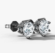 Six-Prong Round Diamond Stud Earrings
