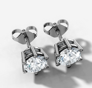 Six-Prong Round Diamond Stud Earrings