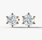 Six-Prong Round Diamond Stud Earrings