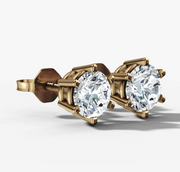 Six-Prong Round Diamond Stud Earrings
