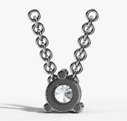 Three Prong Round Diamond Necklace | Jewelverra