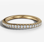 Shared Prong Band With 0.01ct Round Brilliant Cut Diamonds