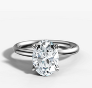 Signature Solitaire Engagement Ring with Oval Cut Diamond
