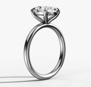 Signature Solitaire Engagement Ring with Oval Cut Diamond